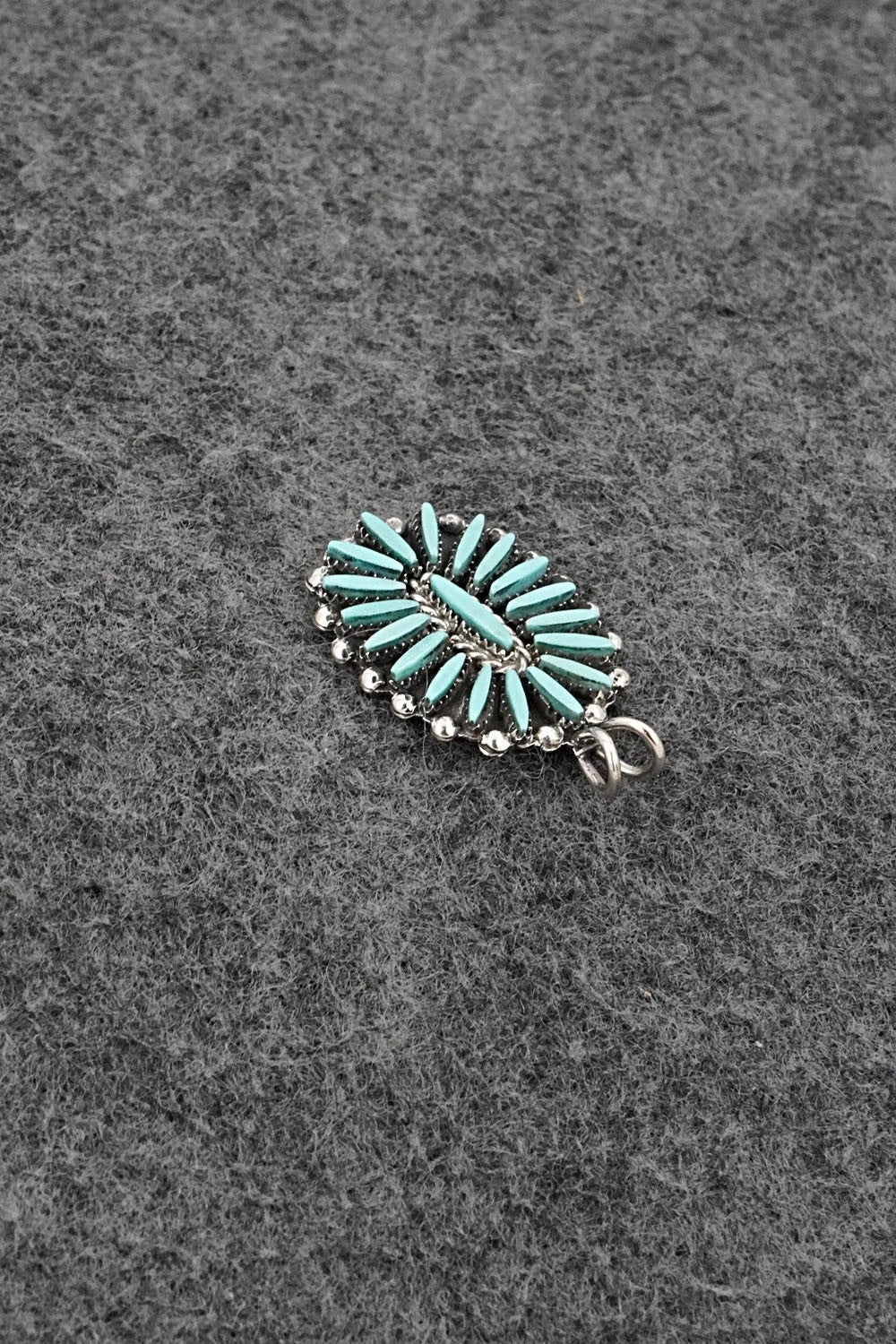 Turquoise & Sterling Silver Pendant - Fritzon Owaleon