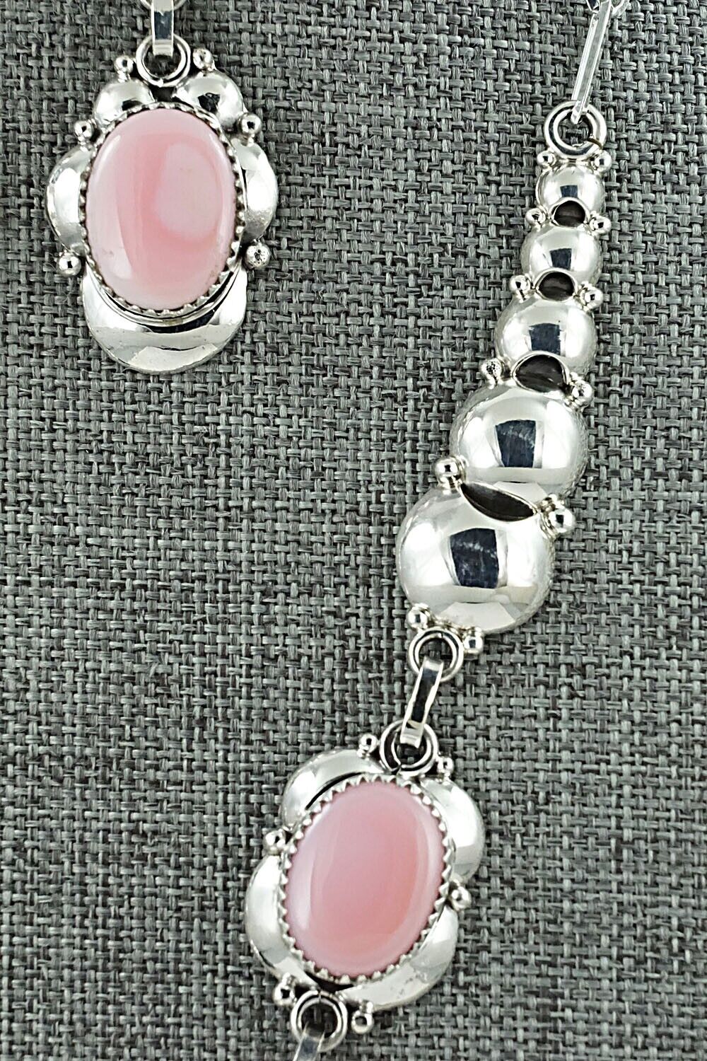 Pink Conch Shell & Sterling Silver Necklace Set - Clem Nalwood