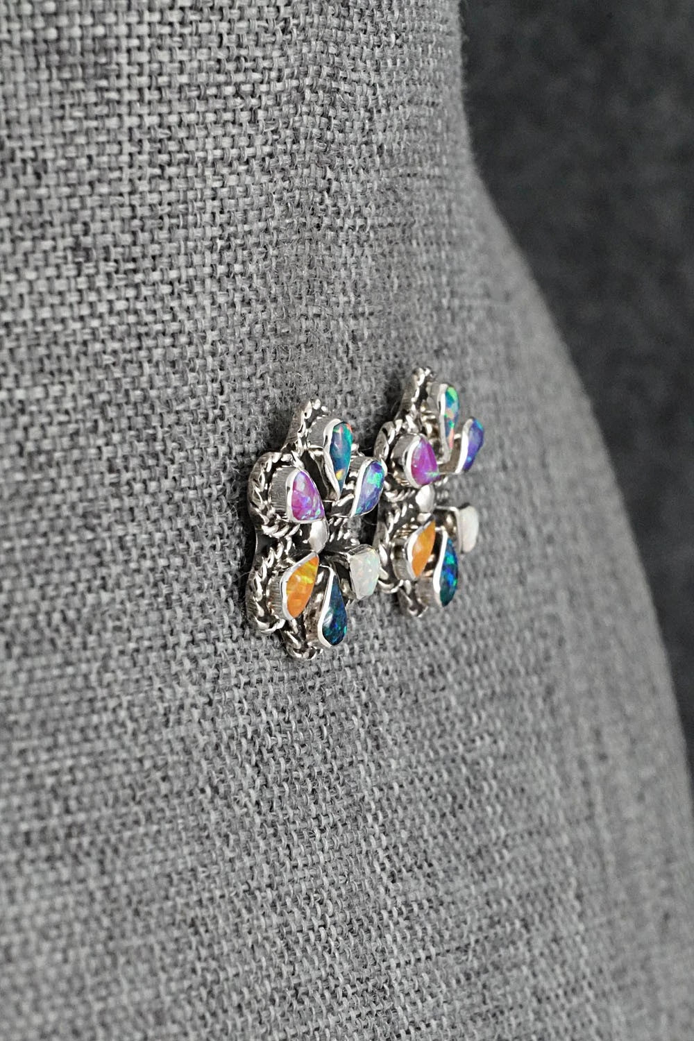 Opalite & Sterling Silver Earrings - Carol Lateyice