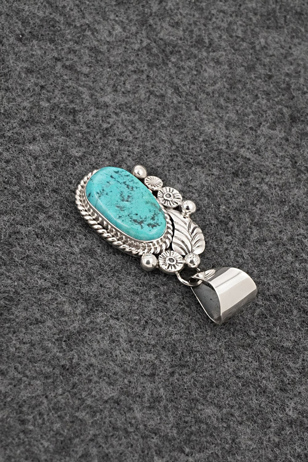 Turquoise & Sterling Silver Pendant - Ella Linkin