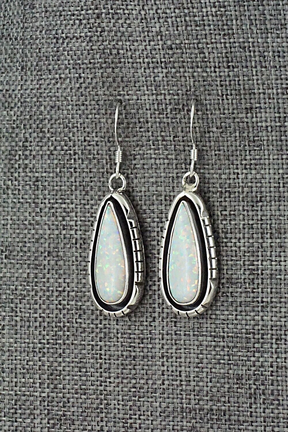 Opalite & Sterling Silver Earrings - Amos Begay