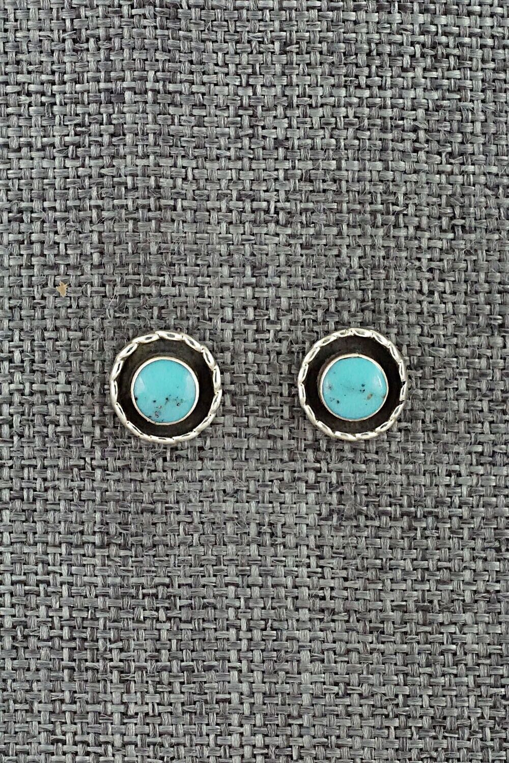 Turquoise & Sterling Silver Earrings - Carina Leekity