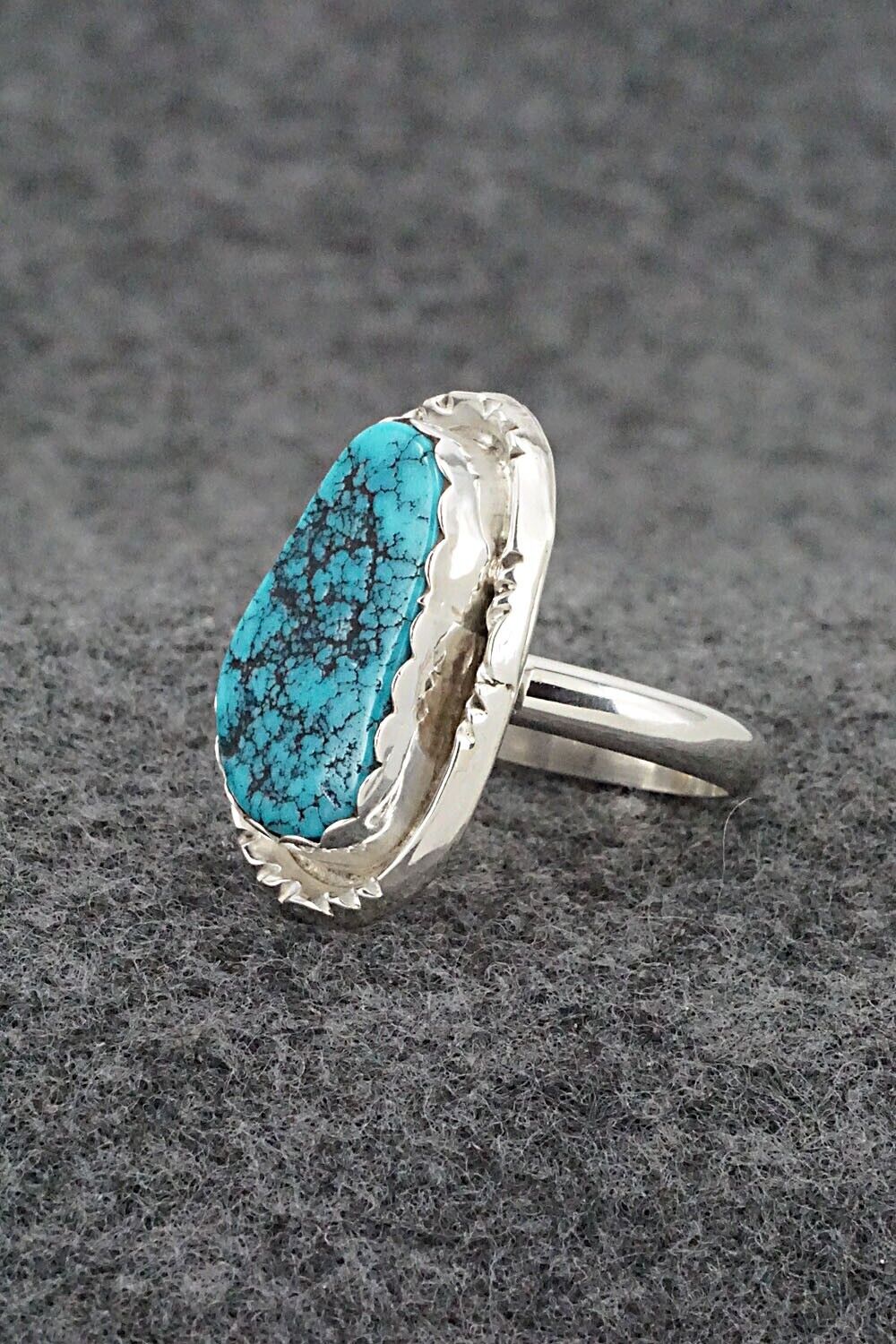 Turquoise & Sterling Silver Ring - Jeff Lucio - Size 7.25