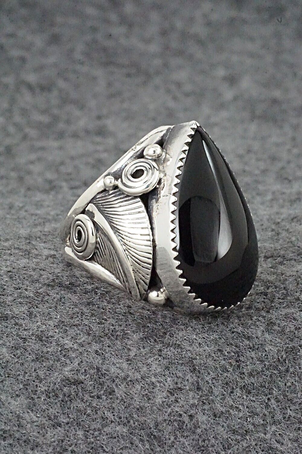 Onyx & Sterling Silver Ring - Darrell Morgan - Size 8