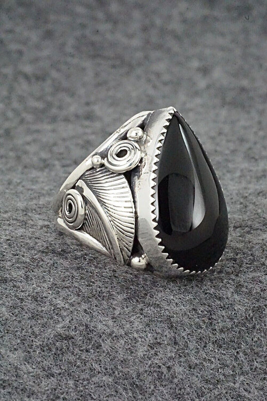 Onyx & Sterling Silver Ring - Darrell Morgan - Size 8