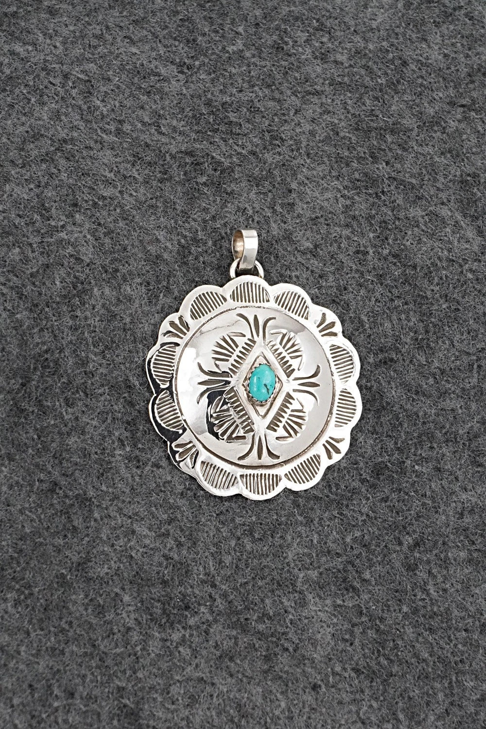 Turquoise & Sterling Silver Pendant - Bertha Begay