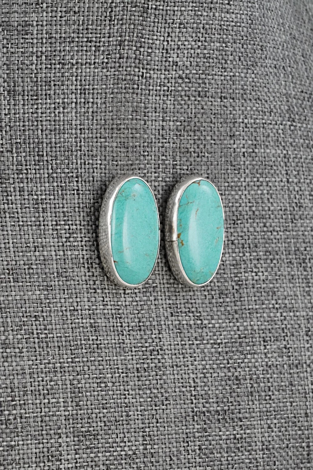 Turquoise & Sterling Silver Earrings - Eugene Gruber