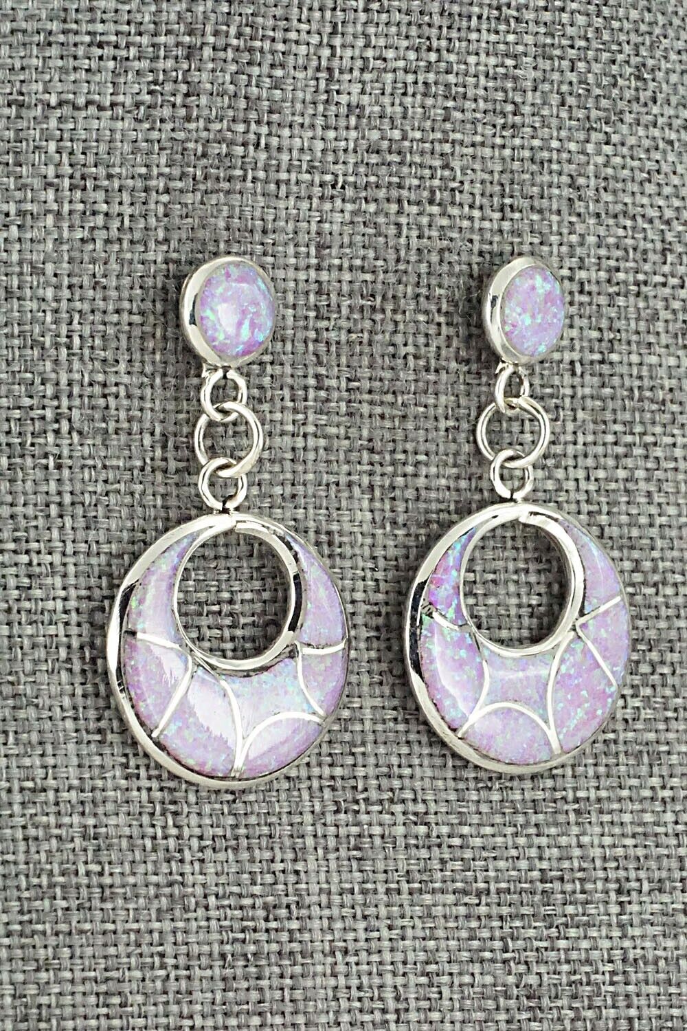 Opalite & Sterling Silver Inlay Earrings - Delorna Lahi