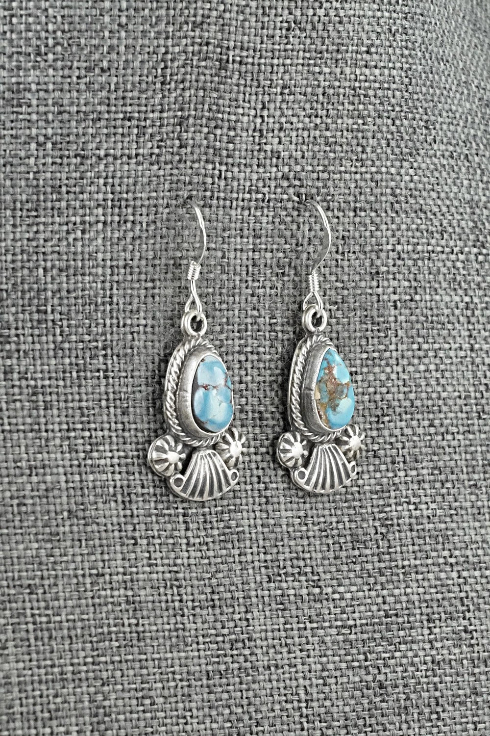 Turquoise & Sterling Silver Earrings - Verley Betone