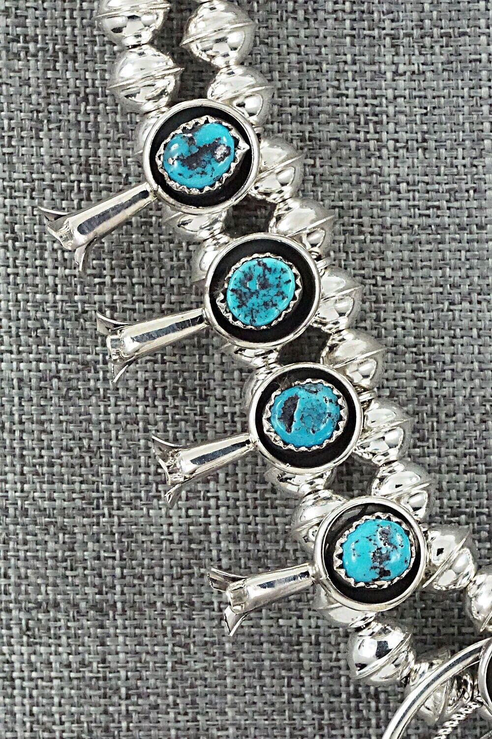 Turquoise & Sterling Silver Mini Squash Blossom Set - Phil Garcia