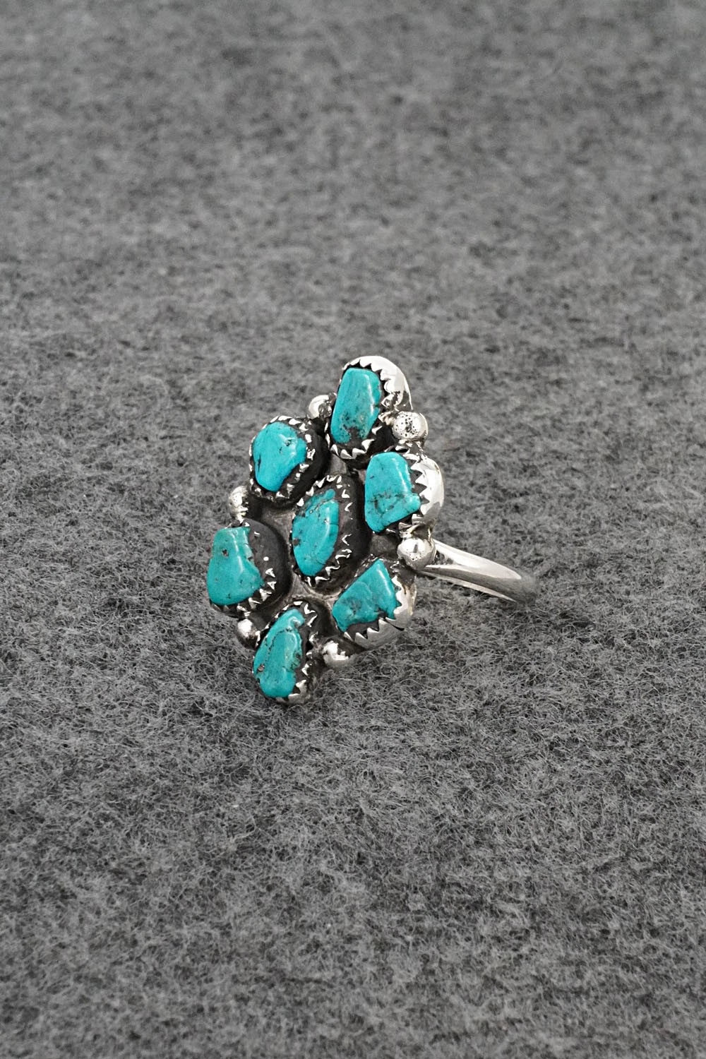 Turquoise & Sterling Silver Ring - Priscilla Reeder - Size 8