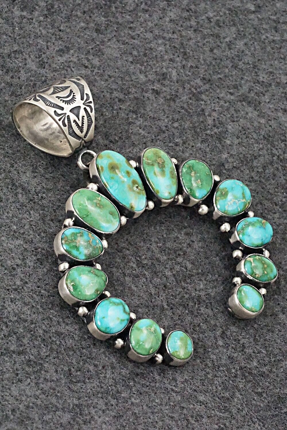 Turquoise & Sterling Silver Naja Pendant - Bernyse Chavez