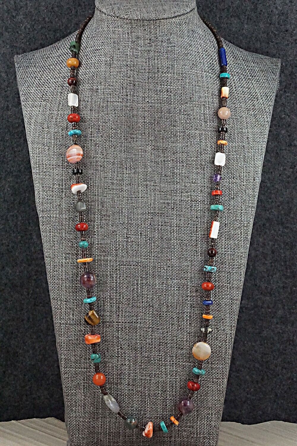 Multi-Stone and Sterling Silver Necklace - Helen Tsosie