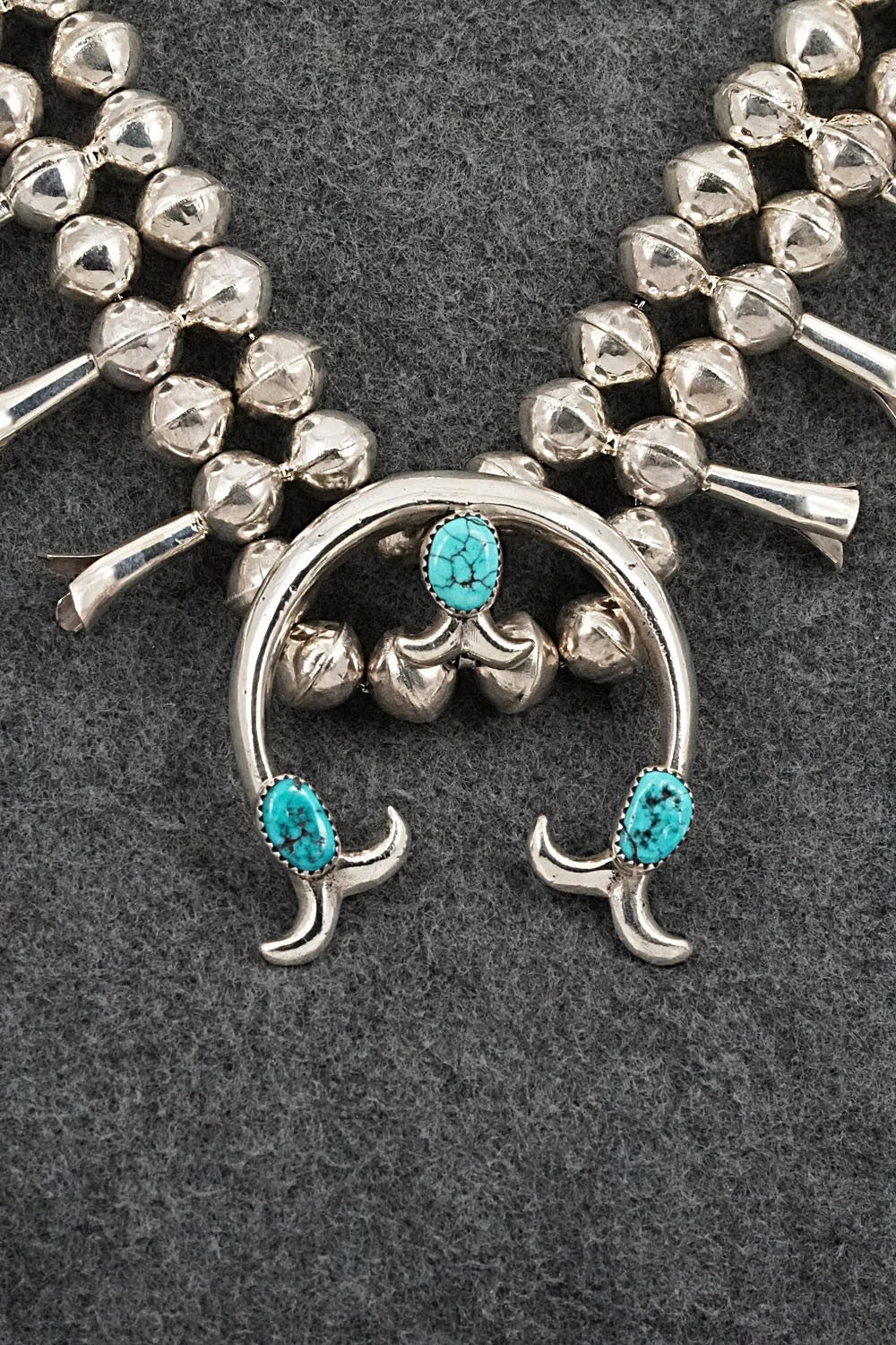 Turquoise & Sterling Silver Squash Blossom Set - Phillip Martin