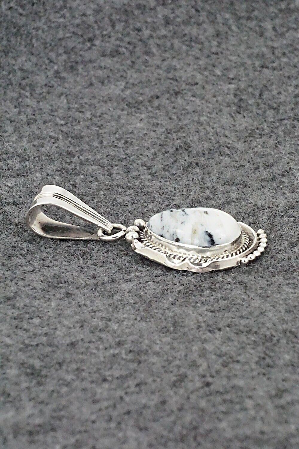 White Buffalo & Sterling Silver Pendant - Samuel Yellowhair