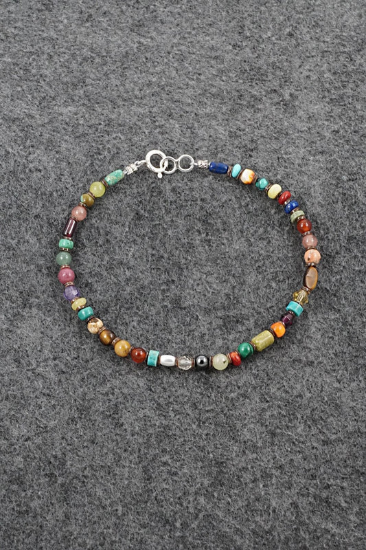 Multi-Stone & Sterling Silver Bracelet - Helen Tsosie
