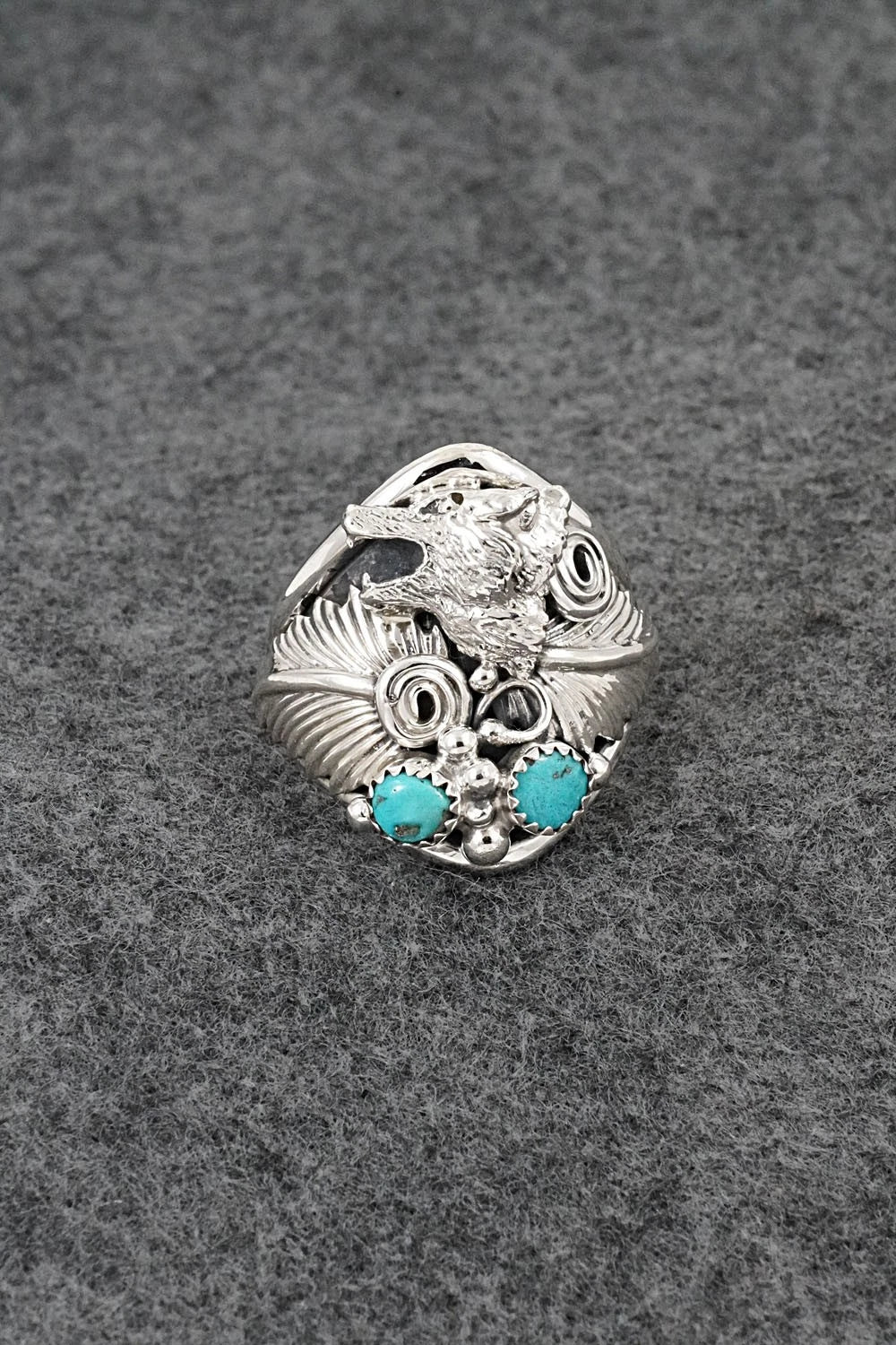 Turquoise & Sterling Silver Ring - Darrell Morgan - Size 12