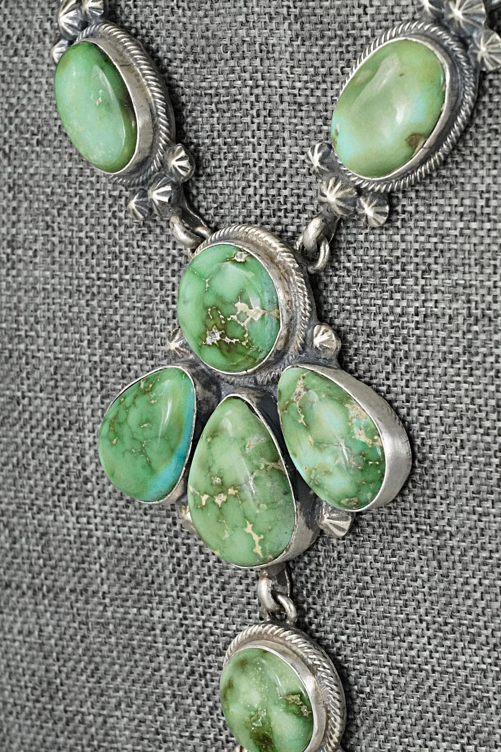Turquoise & Sterling Silver Necklace and Earrings Set - Darrin Livingston
