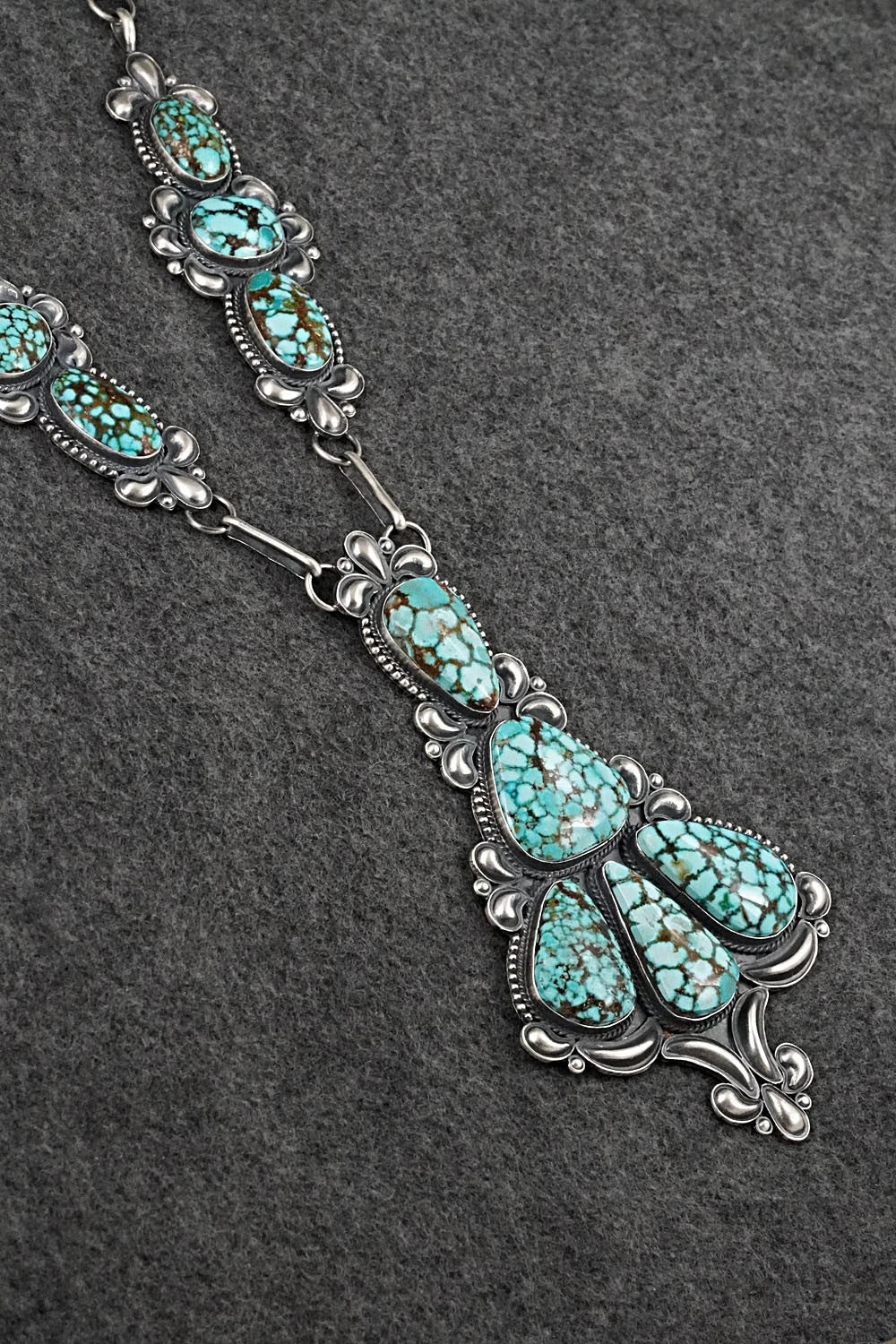 Turquoise & Sterling Silver Necklace and Earrings Set - Derrick Gordon