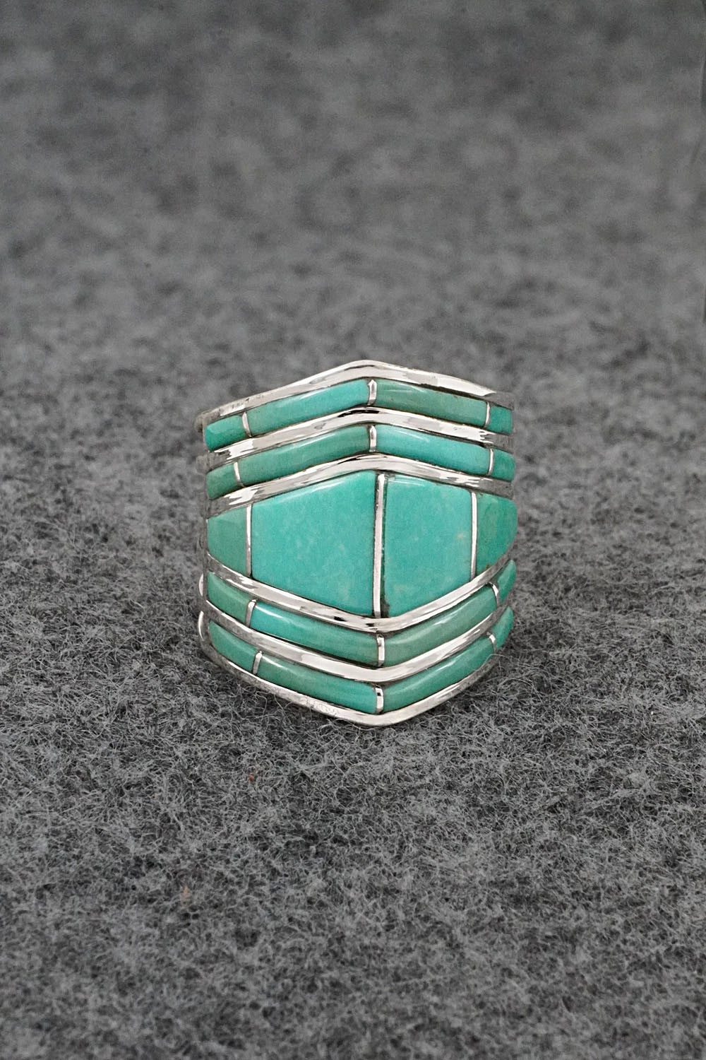 Turquoise & Sterling Silver Ring - Andrew Enrico - Size 7