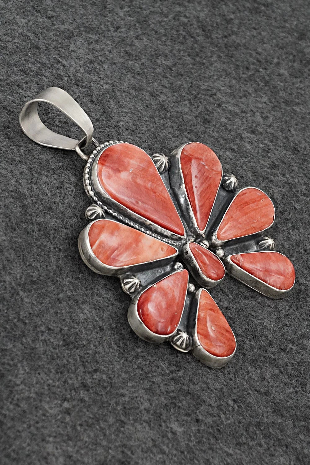 Spiny Oyster & Sterling Silver Pendant - Bobby Johnson