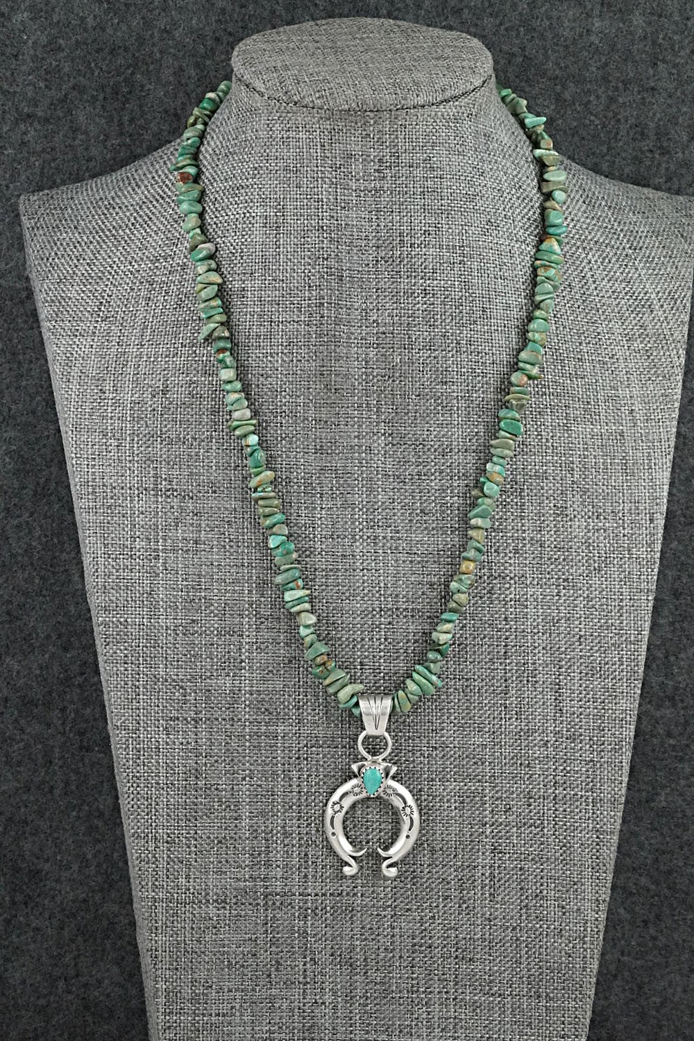Turquoise & Sterling Silver Necklace 16" - Louise Joe