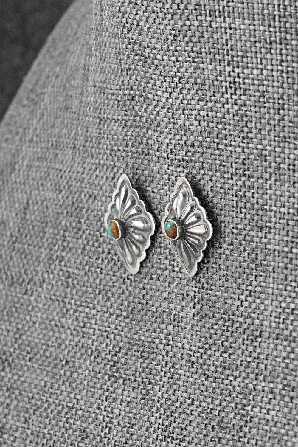 Turquoise & Sterling Silver Earrings - Terry Charlie