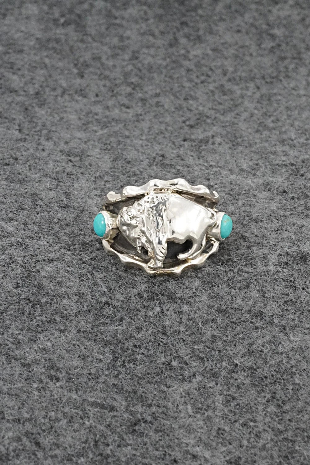 Turquoise & Sterling Silver Ring - Genevieve Francisco - Size 10.75