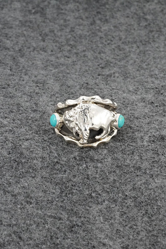 Turquoise & Sterling Silver Ring - Genevieve Francisco - Size 10.75