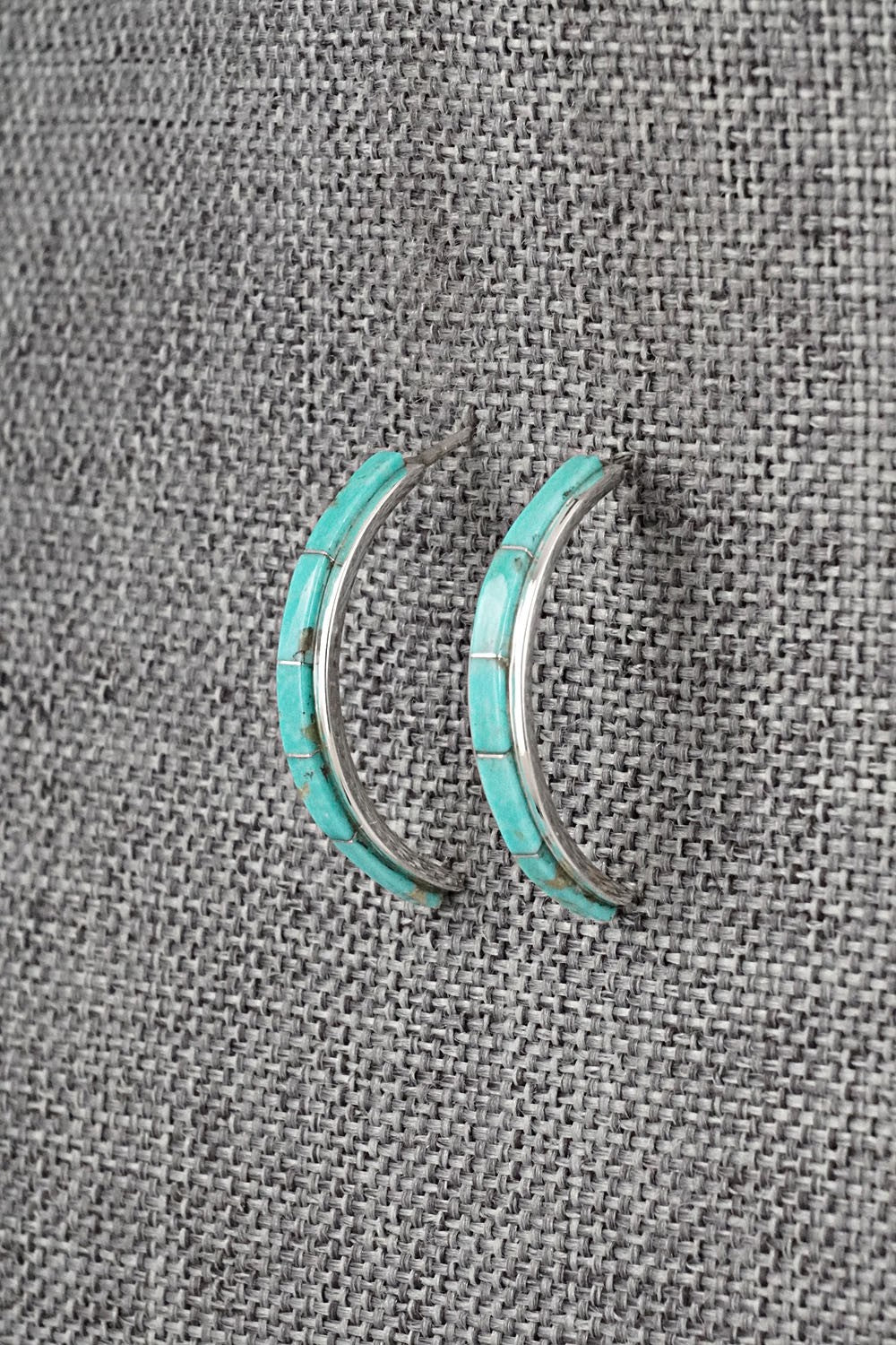 Turquoise & Sterling Silver Earrings - Nathaniel Johnson