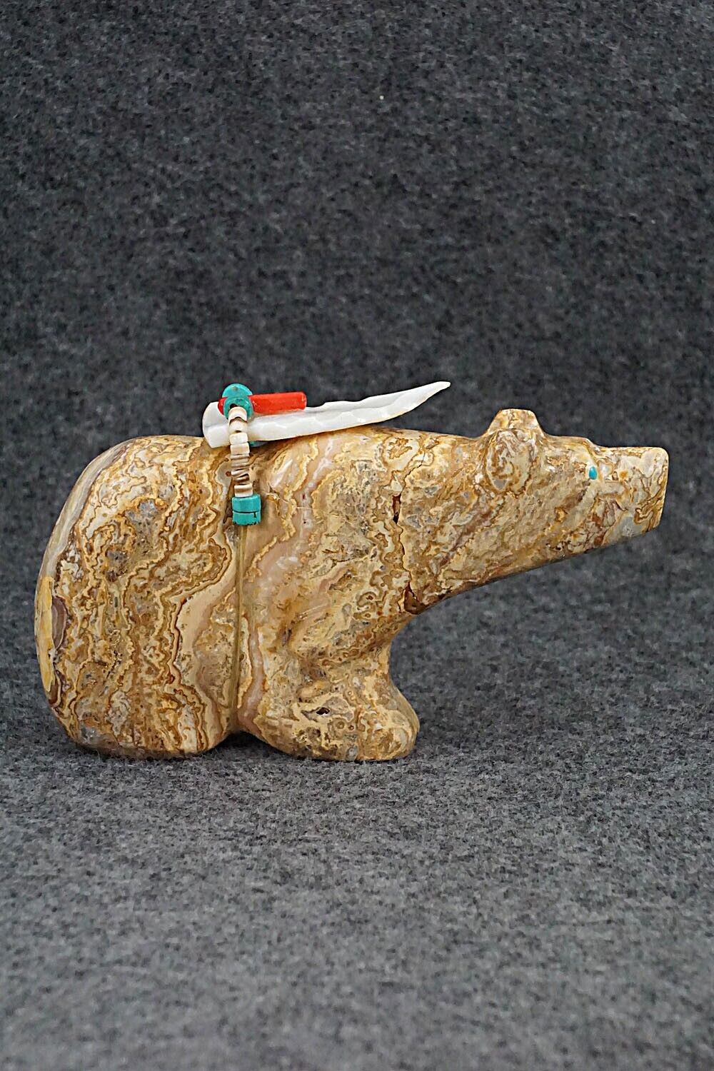 Bear Zuni Fetish Carving - Rodney Laiwakete