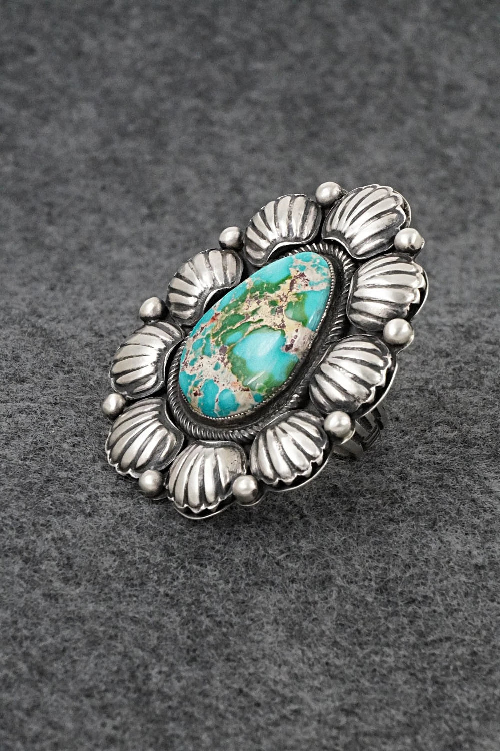 Turquoise & Sterling Silver Ring - Calvin Martinez - Size 9