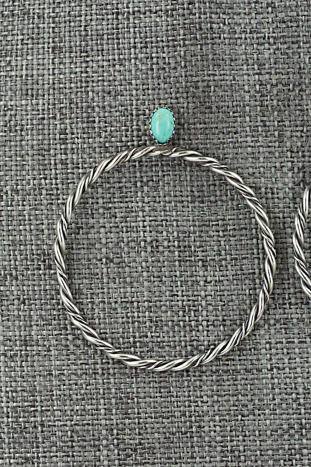 Turquoise & Sterling Silver Earrings - Nelson Leonard Jr.