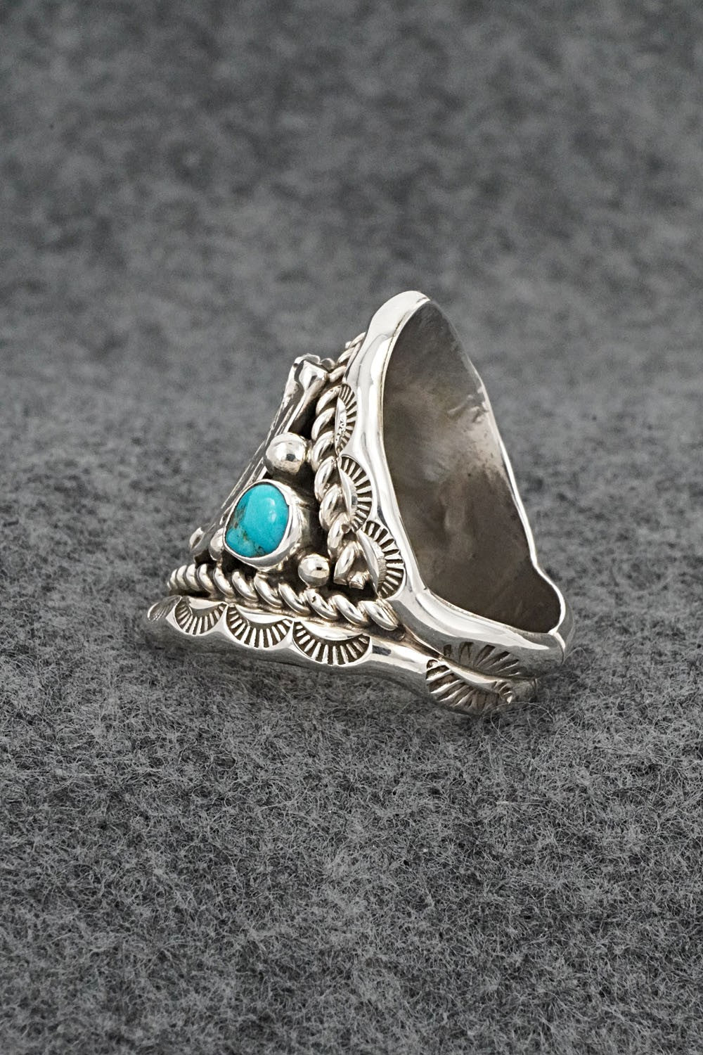 Turquoise & Sterling Silver Ring - Melvin Jones - Size 11
