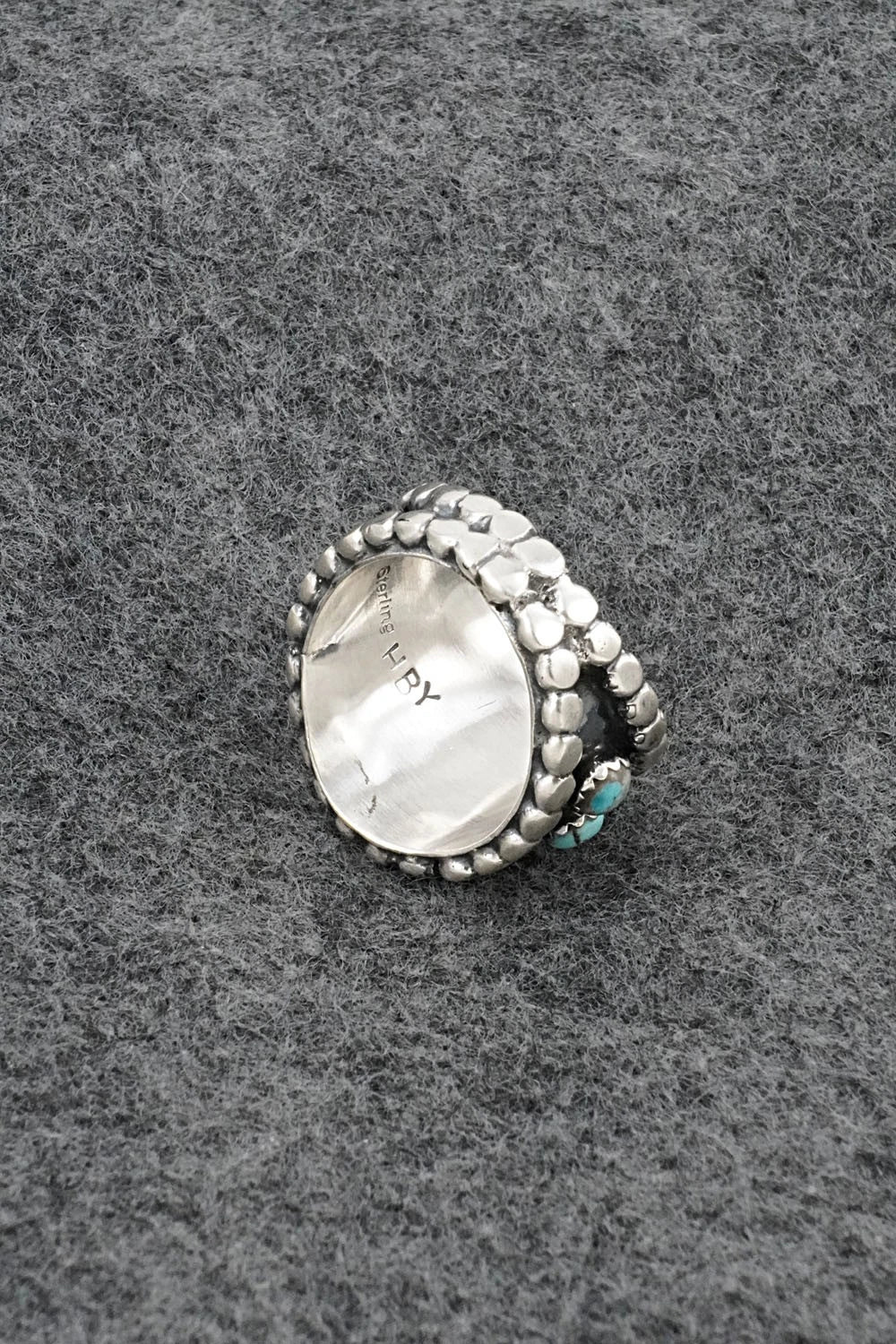 Turquoise & Sterling Silver Ring - Harry B. Yazzie - Size 7