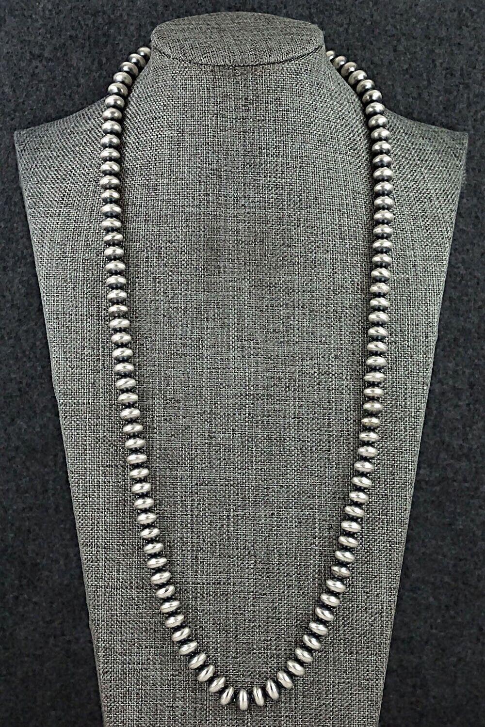 Sterling Silver Navajo Pearl Necklace 24" - Bryannen Halwood