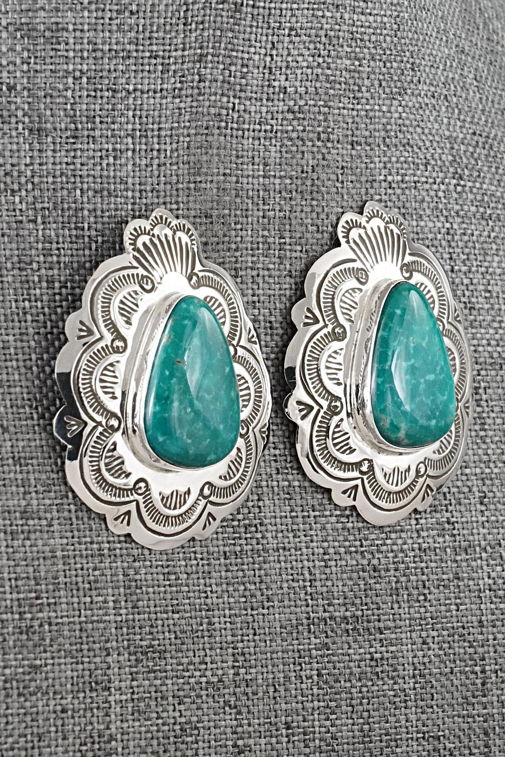 Turquoise & Sterling Silver Earrings - Arnold Blackgoat