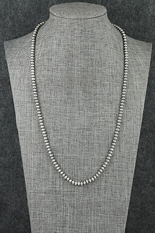 Sterling Silver Navajo Pearl Necklace 20" - Dorinda Mariano