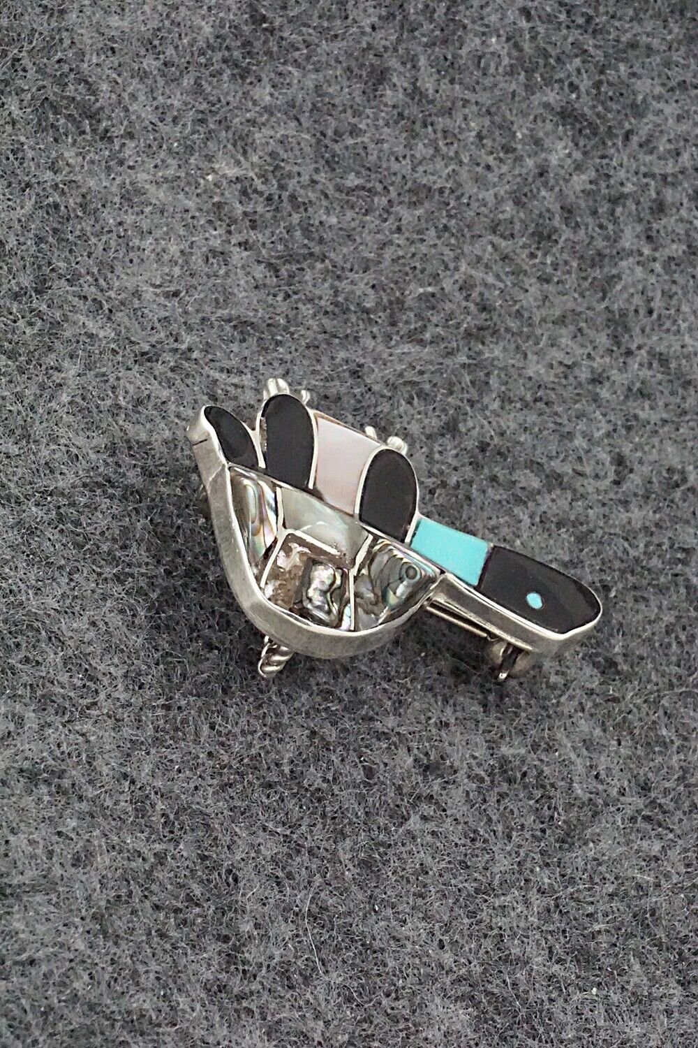 Multi Stone and Sterling Silver Pendant/Pin - Loretta Gia