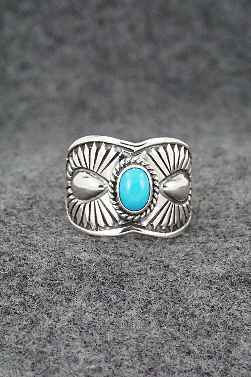 Turquoise & Sterling Silver Ring - Derrick Gordon - Size 8.5