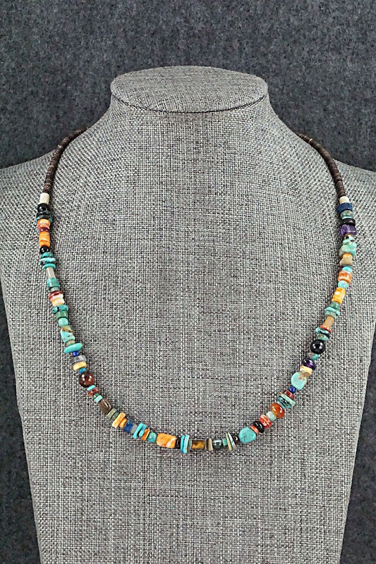 Multi Stone and Sterling Silver Necklace - Helen Tsosie