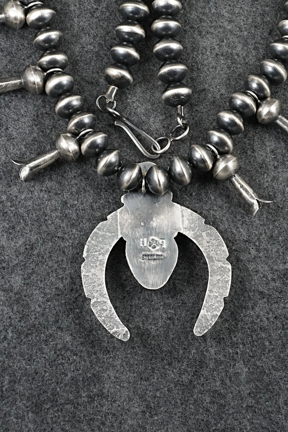 Turquoise & Sterling Silver Squash Blossom Necklace - Preston Haley