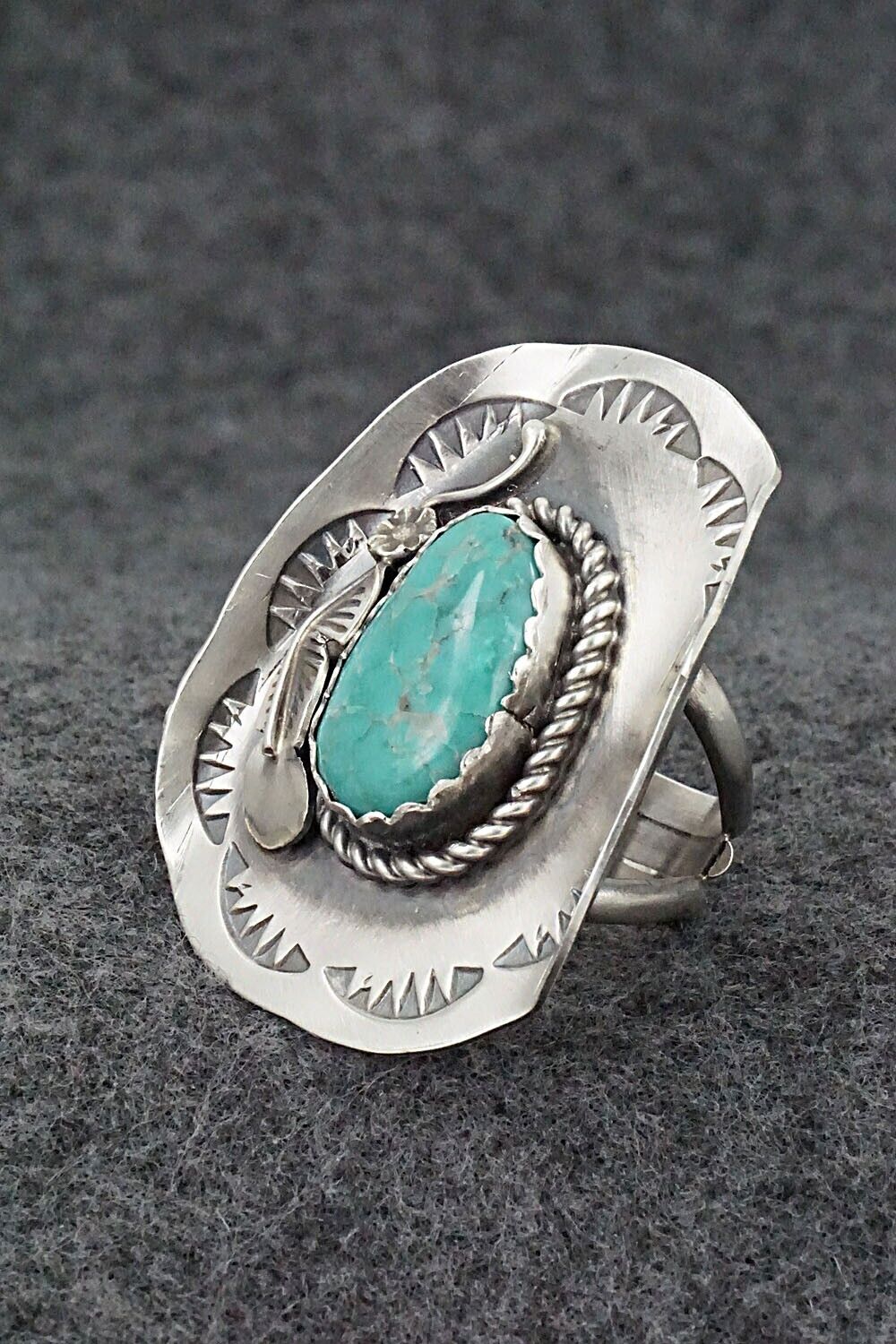 Turquoise & Sterling Silver Ring - Tim Yazzie - Size 7.5