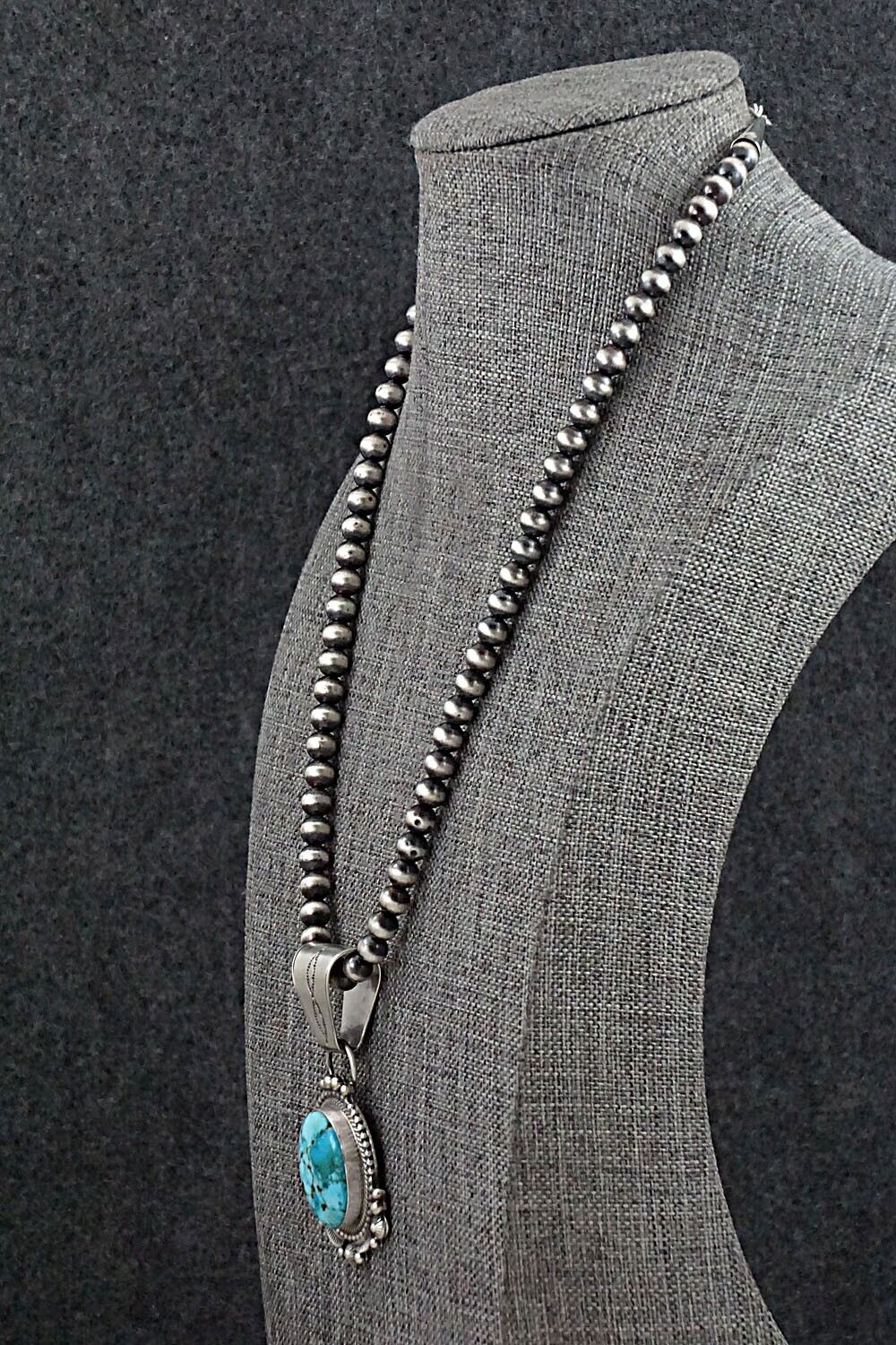 Turquoise & Sterling Silver Necklace - Tom Lewis