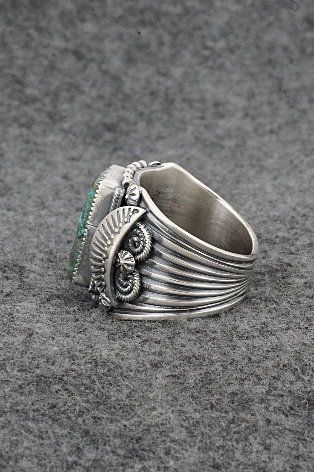 Turquoise & Sterling Silver Ring - Delbert Gordon - Size 12.5