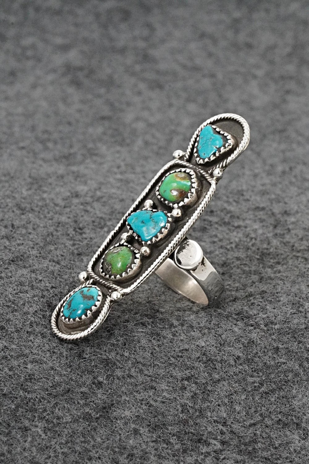 Turquoise & Sterling Silver Ring - Priscilla Reeder - Size 9