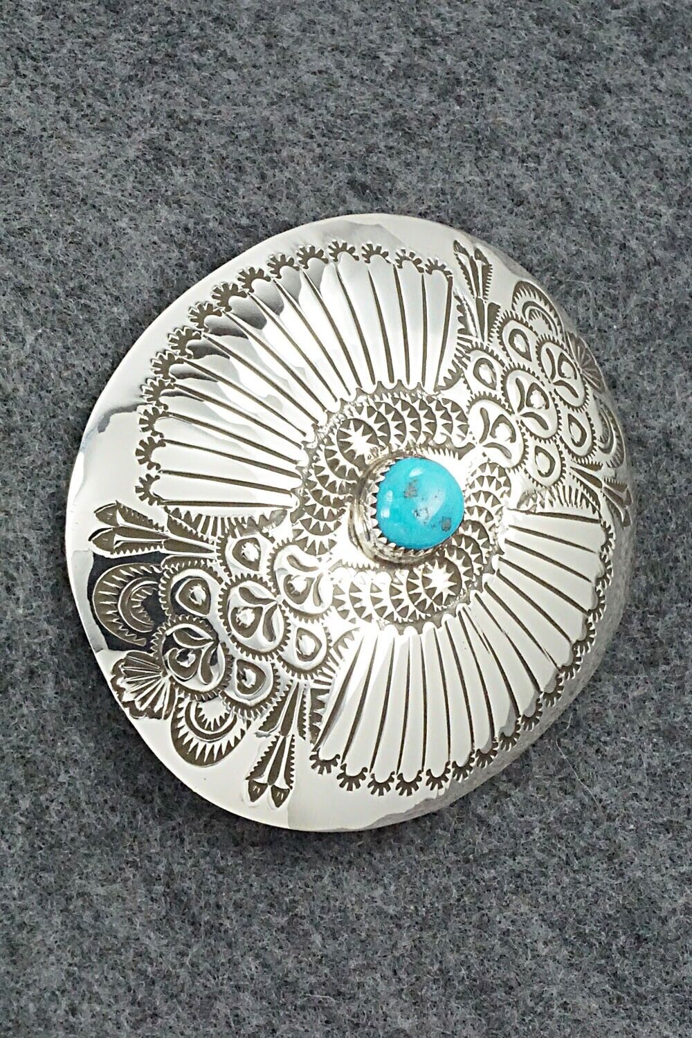 Turquoise & Sterling Silver Belt Buckle - Shirley Silver
