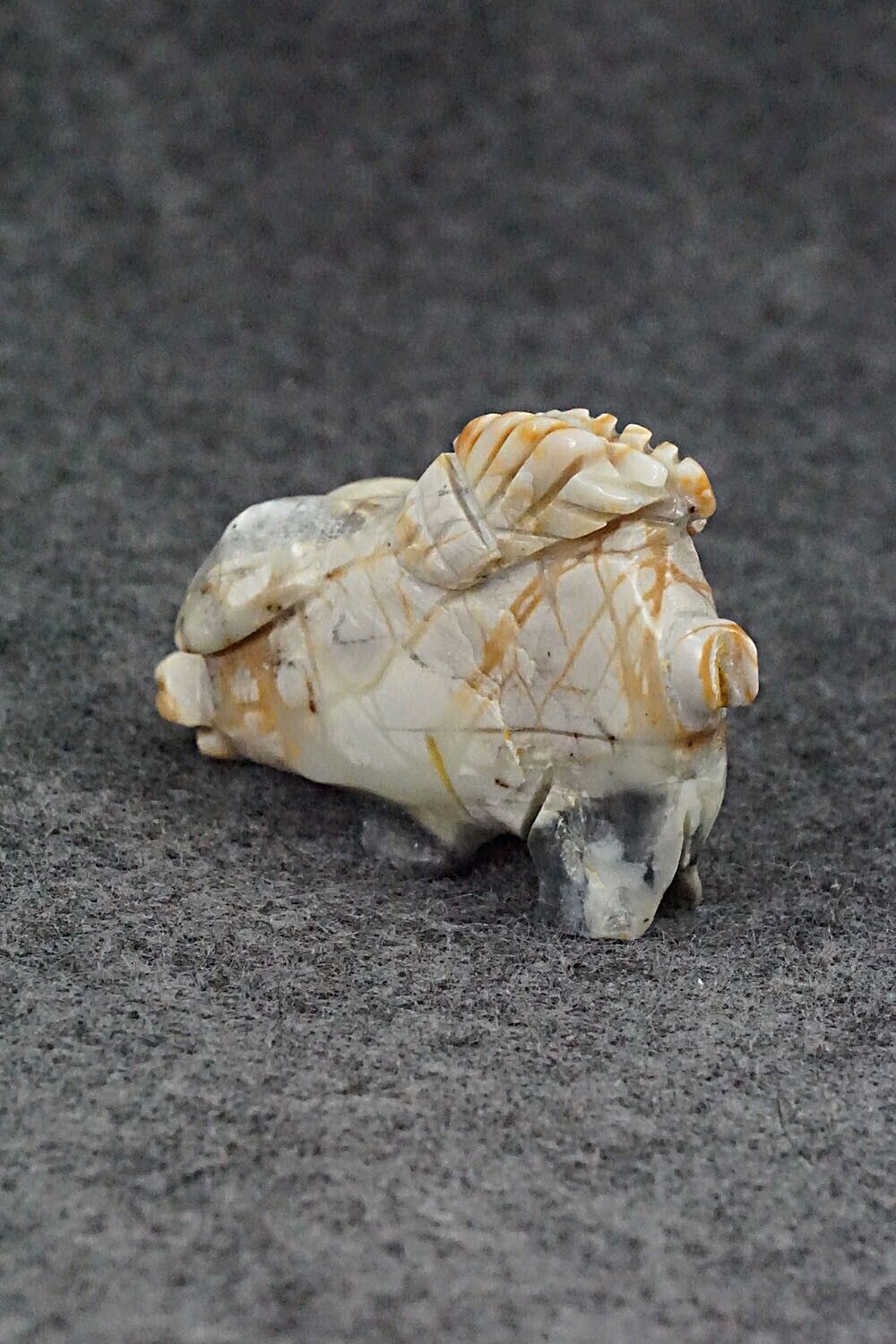 Pig With Wings Zuni Fetish Carving - Stanton Hanaweeka