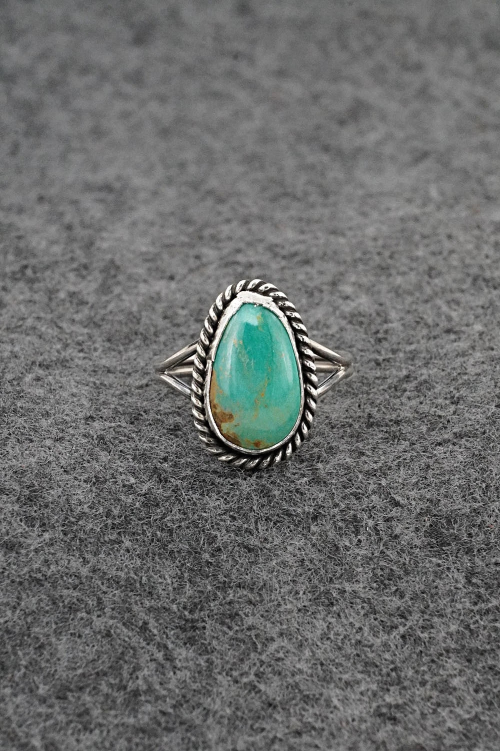 Turquoise & Sterling Silver Ring - Eugene Gruber - Size 8