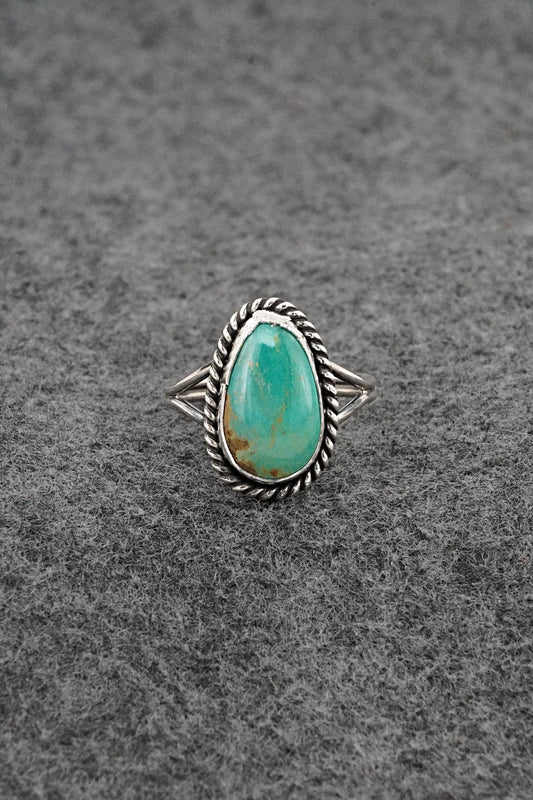 Turquoise & Sterling Silver Ring - Eugene Gruber - Size 8
